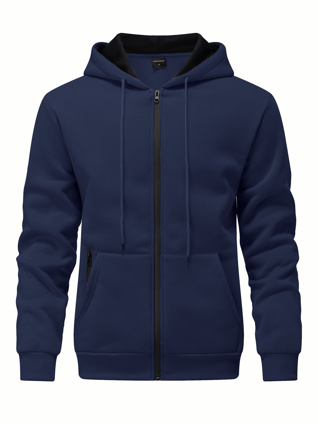 SY666 Riskrole Men's Full Zip Fleece Lined Hoodie with Zipper Pocket
