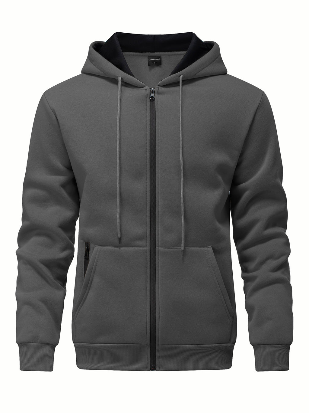 SY666 Riskrole Men's Full Zip Fleece Lined Hoodie with Zipper Pocket