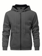 SY666 Riskrole Men's Full Zip Fleece Lined Hoodie with Zipper Pocket