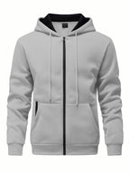 SY666 Riskrole Men's Full Zip Fleece Lined Hoodie with Zipper Pocket