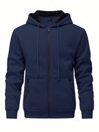 SY666 Riskrole Men's Full Zip Fleece Lined Hoodie with Zipper Pocket