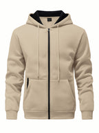 SY666 Riskrole Men's Full Zip Fleece Lined Hoodie with Zipper Pocket