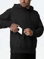 SY666 Riskrole Men's Full Zip Fleece Lined Hoodie with Zipper Pocket