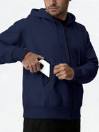 SY666 Riskrole Men's Full Zip Fleece Lined Hoodie with Zipper Pocket