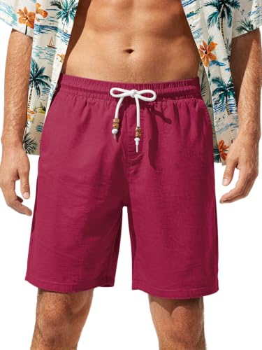 Men's Linen Drawstring Shorts - White