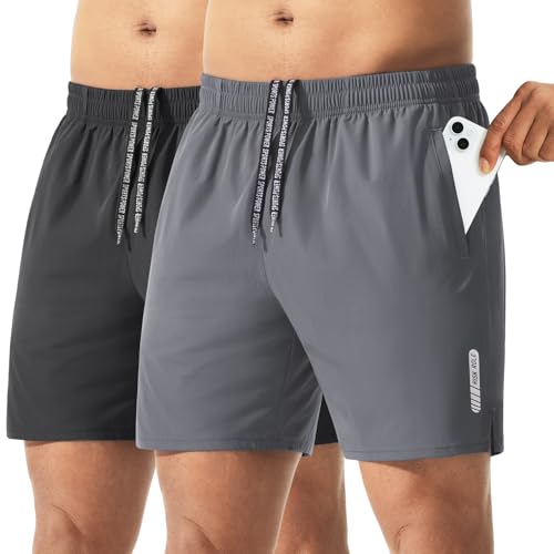 Men's 2-Pack | 5" Quick-Dry Running Shorts - Dark Grey & black