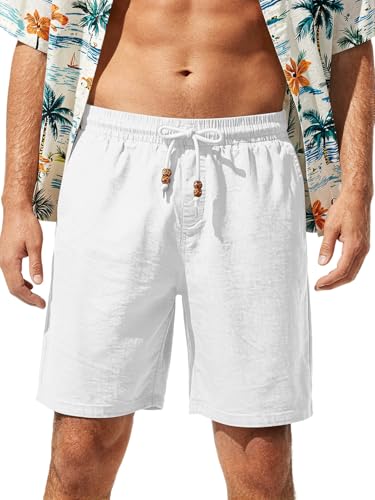 Men's Linen Drawstring Shorts - Sky Blue