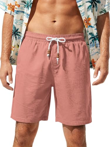 Men's Linen Drawstring Shorts - Black