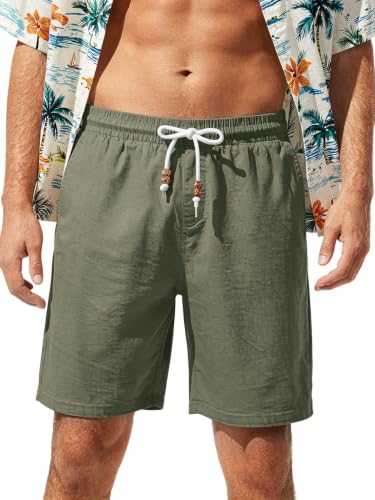 Men's Linen Drawstring Shorts - Navy