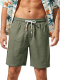 Men's Linen Drawstring Shorts - Navy