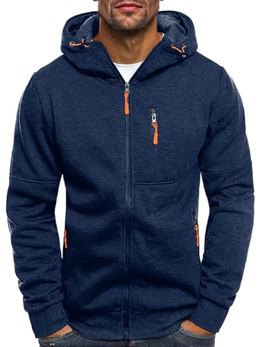 Men's Zip-Up Fleece Hoodie - Navy
