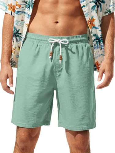 Men's Linen Drawstring Shorts - Khaki