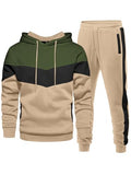 Men's 2-Piece Fleece Hoodie & Jogger Set - Khaki Green
