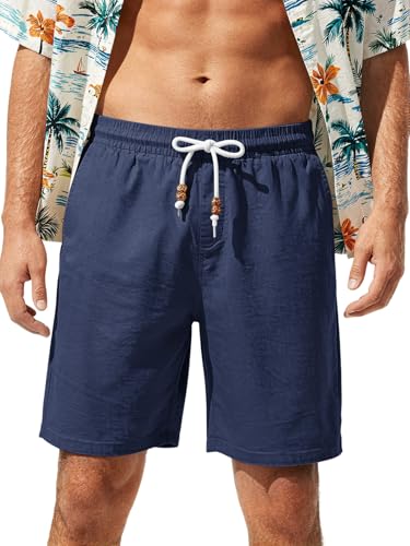 Men's Linen Drawstring Shorts - View 12
