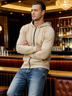 SY666 Riskrole Men's Full Zip Fleece Lined Hoodie with Zipper Pocket