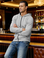 SY666 Riskrole Men's Full Zip Fleece Lined Hoodie with Zipper Pocket