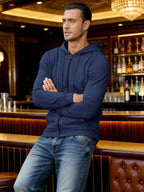 SY666 Riskrole Men's Full Zip Fleece Lined Hoodie with Zipper Pocket