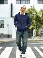 SY666 Riskrole Men's Full Zip Fleece Lined Hoodie with Zipper Pocket