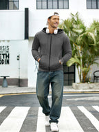 SY666 Riskrole Men's Full Zip Fleece Lined Hoodie with Zipper Pocket