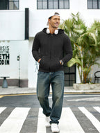 SY666 Riskrole Men's Full Zip Fleece Lined Hoodie with Zipper Pocket