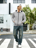 SY666 Riskrole Men's Full Zip Fleece Lined Hoodie with Zipper Pocket
