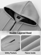 SY666 Riskrole Men's Full Zip Fleece Lined Hoodie with Zipper Pocket