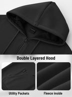 SY666 Riskrole Men's Full Zip Fleece Lined Hoodie with Zipper Pocket