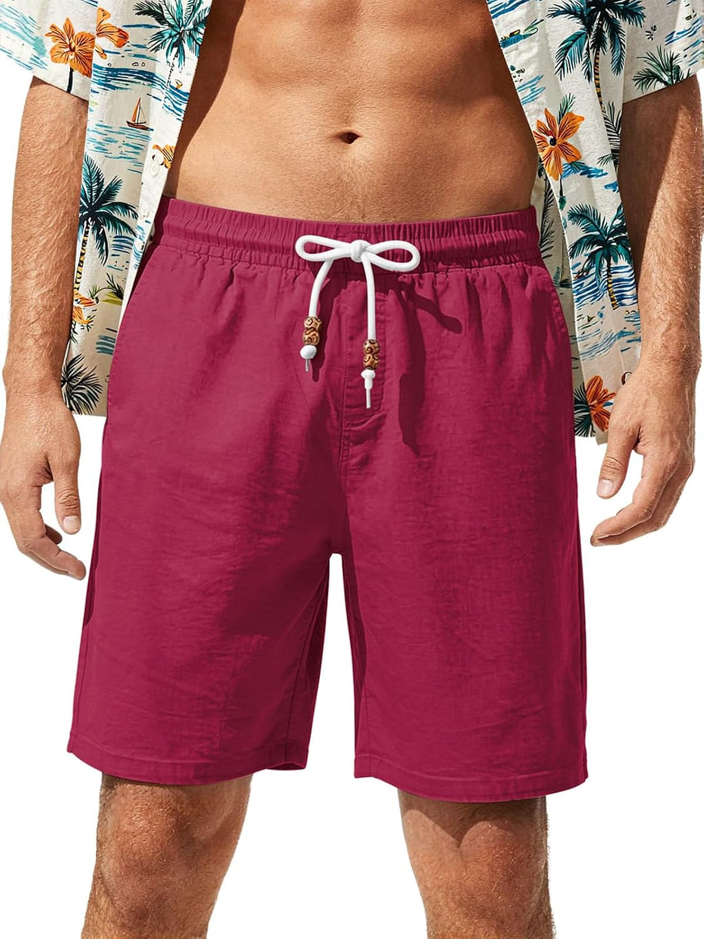 Men's Linen Drawstring Shorts - View 6
