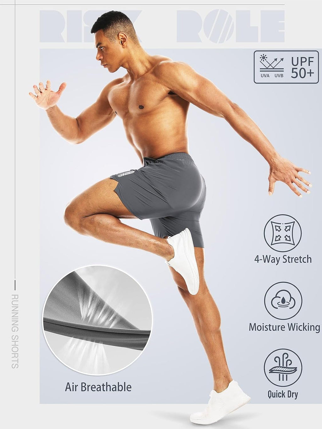Men's 2-Pack | 5" Quick-Dry Running Shorts - Front View