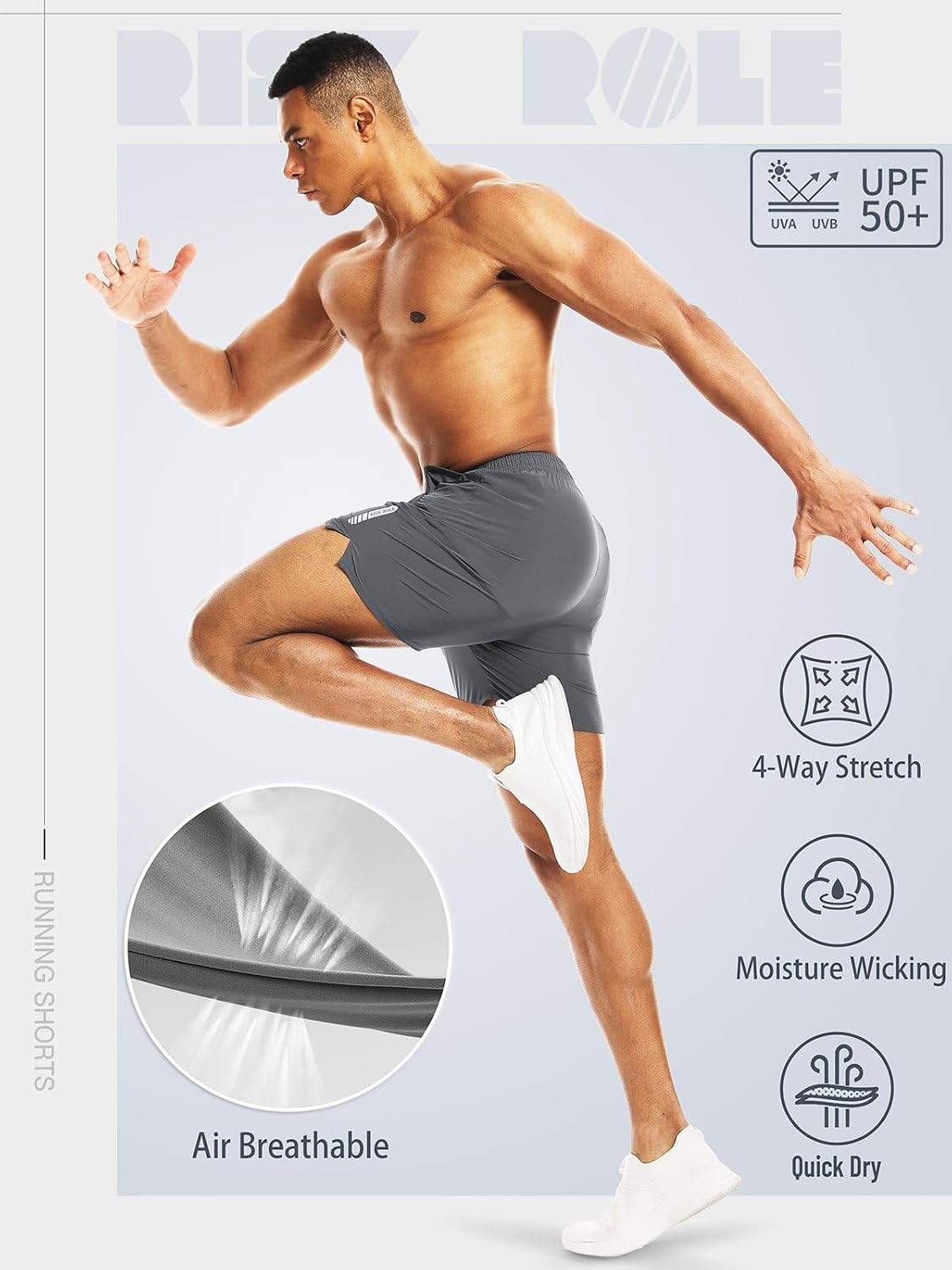 Men's 2-Pack | 5" Quick-Dry Running Shorts - Front View