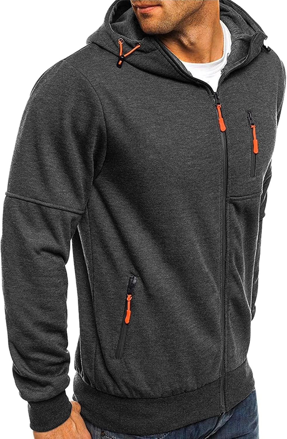 Men's Zip-Up Fleece Hoodie - Front View