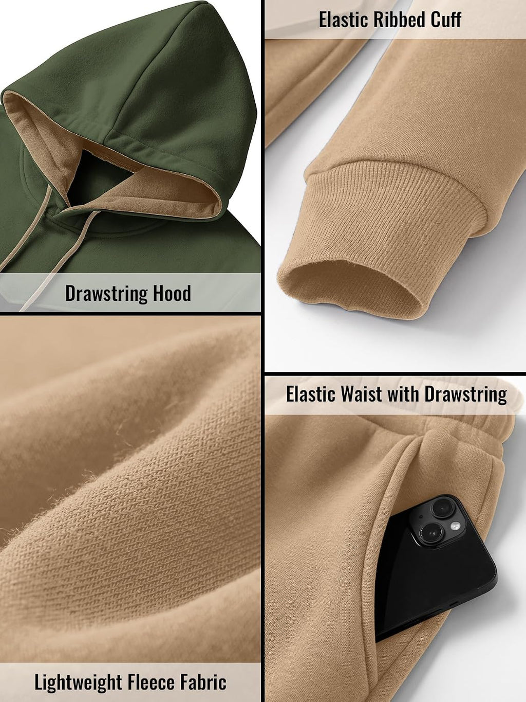 Men's 2-Piece Fleece Hoodie & Jogger Set - View 8