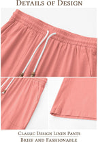 Riskrole men's cotton linen drawstring pants - Flamingo view 5