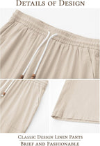 Riskrole men's cotton linen drawstring pants - Light Khaki view 5