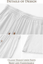 Riskrole men's cotton linen drawstring pants - White view 5