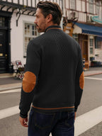 Riskrole men's lightweight jacquard varsity jacket - Black view 2