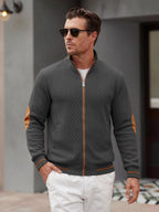 Riskrole men's lightweight jacquard varsity jacket - Grey view 3