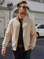 Riskrole men's lightweight jacquard varsity jacket - Khaki view 4