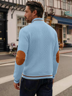Riskrole men's lightweight jacquard varsity jacket - Light Blue view 2
