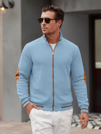 Riskrole men's lightweight jacquard varsity jacket - Light Blue view 3
