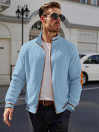 Riskrole men's lightweight jacquard varsity jacket - Light Blue view 4