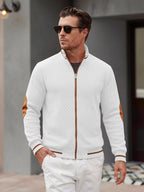 Riskrole men's lightweight jacquard varsity jacket - White view 3