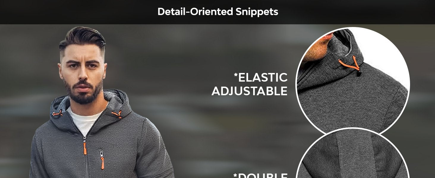 TZ804 Men's Zipper Hoodie Tracksuit 2 Piece Outfit, Casual Long Sleeve Hooded Sweatshirt & Jogger Pants Set — 3
